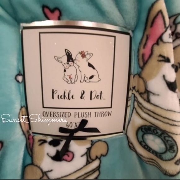 Starbucks Inspired Corgi Dog Corgiccino Coffee Cup Oversized Throw Blanket Decor - Picture 2 of 8